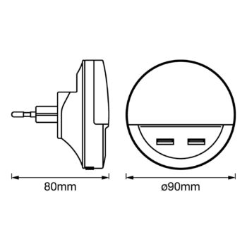 LEDVANCE Lunetta USB nočné LED s USB portom