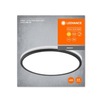 LEDVANCE Orbis Ultra Slim, čierna, Ø 40 cm