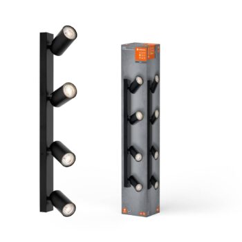 LEDVANCE Osemhranný LED reflektor, čierny, kov, 60 cm, GU10