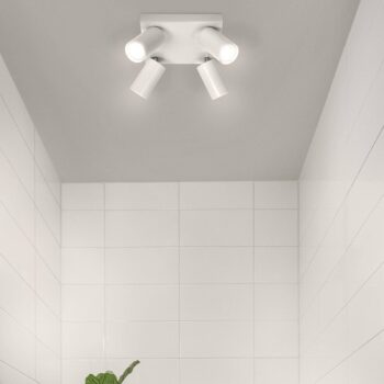 LEDVANCE Osemhranný LED reflektor, stmievateľný, 4 svetlá, štvorcový, biely