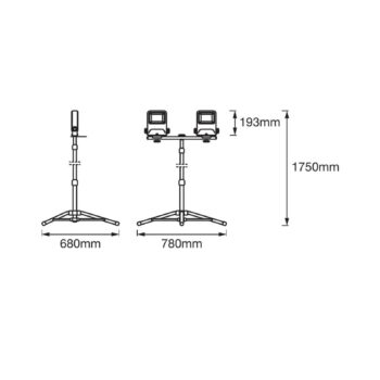 LEDVANCE Pracovné svetlo Tripod LED stavebný reflektor 2x30W