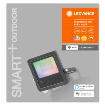 LEDVANCE SMART+ WiFi Floodlight, RGBW, sivá, 10 W