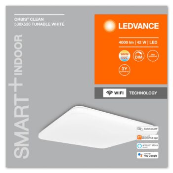 LEDVANCE SMART+ WiFi Orbis Clean, CCT, 53 x 53 cm