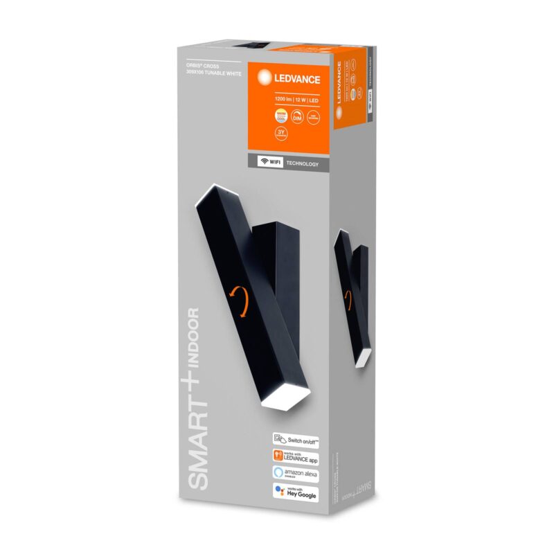 LEDVANCE SMART+ WiFi Orbis Wall Cross, čierna LEDVANCE SMART+ WiFi Orbis Wall Cross, čierna