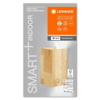 LEDVANCE SMART+ WiFi Orbis Wall Wood, 21 x 11 cm