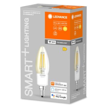 LEDVANCE SMART+WiFi Filament sviečka 40 E14 4W 827