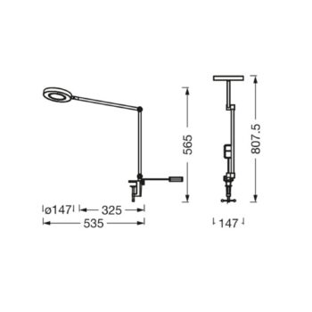 Home Panan Desk Disc, lampa, biela