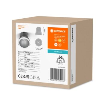 LEDVANCE Twist LED svetlo Ø7 cm 830 biela/striebro