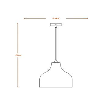LEDVANCE Závesné svetlo na klobúk, Ø 36 cm, hnedá farba, vlnitá lepenka