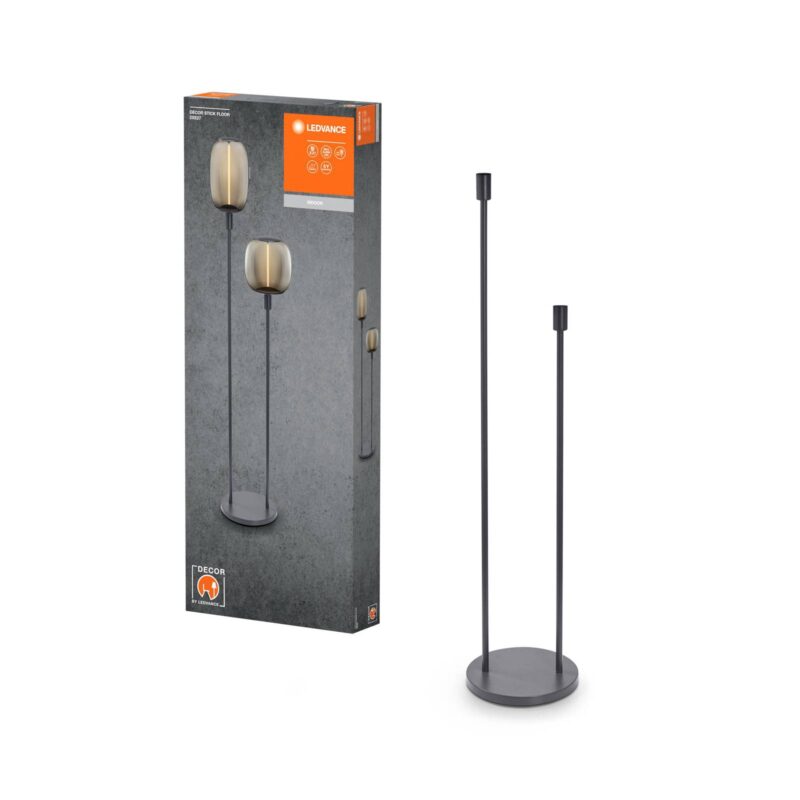 LEDVANCE stojacia lampa Decor Stick 2-svetelná, výška 146 cm, tmavosivá LEDVANCE stojacia lampa Decor Stick 2-svetelná, výška 146 cm, tmavosivá