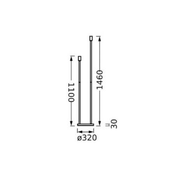 LEDVANCE stojacia lampa Decor Stick 2 svetlá, výška 146 cm, béžová