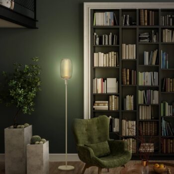 LEDVANCE stojacia lampa Decor Stick E27, výška 146 cm, béžová