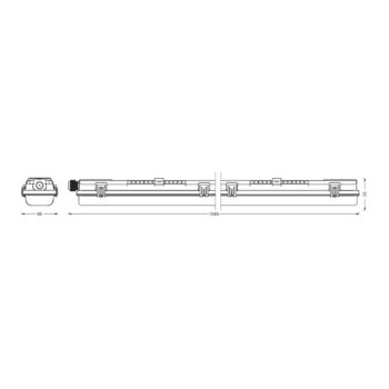 LEDVANCE svietidlo odolné voči vlhkosti Submarine PCR 150 G13 T8 2x 20W