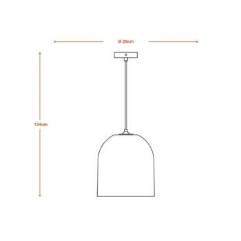 LEDVANCE závesné svetlo Ball Bell, Ø 26 cm, hnedá farba, vlnitá lepenka