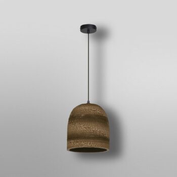 LEDVANCE závesné svetlo Ball Bell, Ø 26 cm, hnedá farba, vlnitá lepenka
