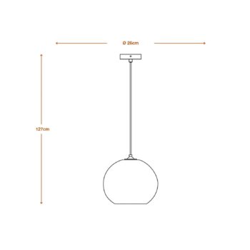 LEDVANCE závesné svetlo Guľa, Ø 26 cm, hnedá, vlnitá lepenka, E27