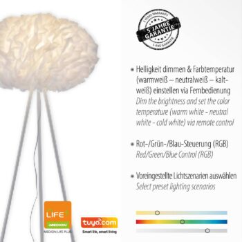 LOLA SMART stojacia LED lampa Naomi app CCT RGB