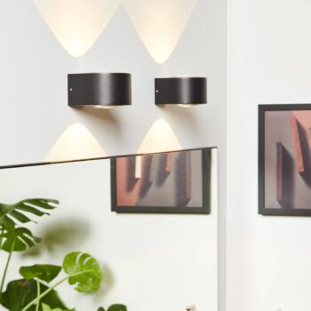 LOOM DESIGN Frey LED nástenné svietidlo IP65 2x6W čierne