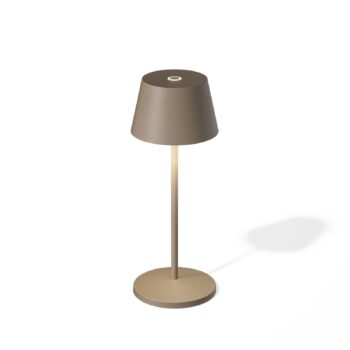 LOOM DESIGN LED dobíjacia lampa na terasu Modi sivo-béžová 36cm CCT