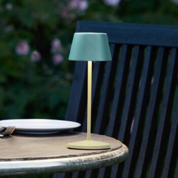 LOOM DESIGN LED dobíjacia stolová lampa Modi Micro, IP65 zeleno-sivá