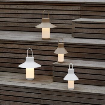 LOOM DESIGN LED dobíjacia stolová lampa Shadow Large, béžová, IP65