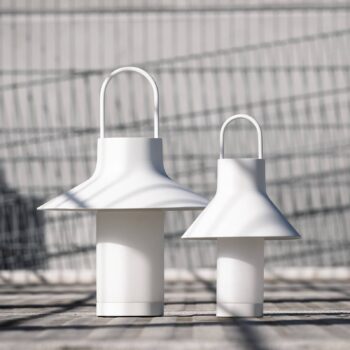 LOOM DESIGN LED dobíjacia stolová lampa Shadow Large, biela, IP65