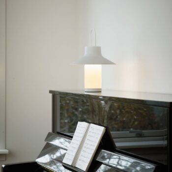 LOOM DESIGN LED dobíjacia stolová lampa Shadow Large, biela, IP65