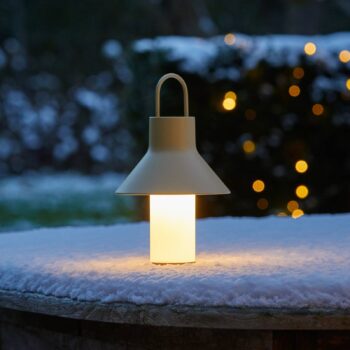 LOOM DESIGN LED dobíjacia stolová lampa Shadow Small, béžová, IP65