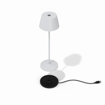 LOOM DESIGN LED dobíjacie svetlo na terasu Modi, biele 36 cm CCT