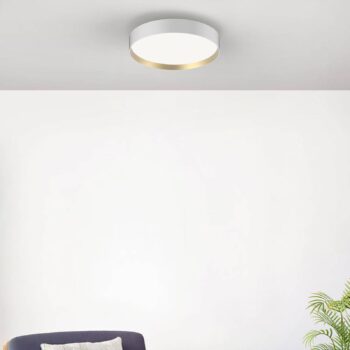 LOOM DESIGN LED stropné svietidlo Lucia, biela/zlatá farba Ø 45 cm