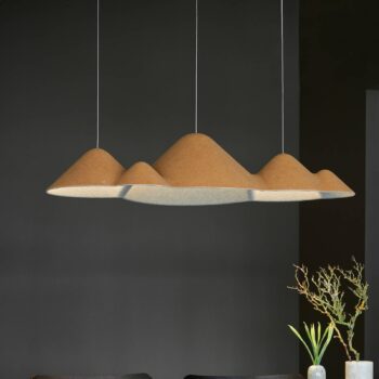 LOOM DESIGN LED závesné svetlo Panorama, žlto-sivá plsť 106 cm