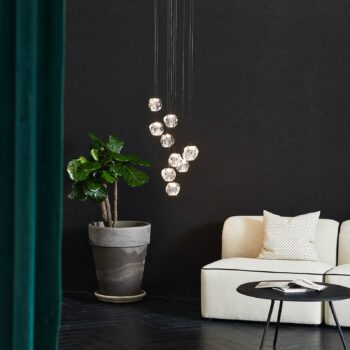LOOM DESIGN LED závesné svietidlo Ice Ball, chróm/čierna 10 svetiel