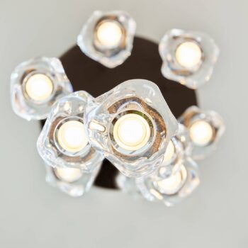 LOOM DESIGN LED závesné svietidlo Ice Ball, chróm/čierna 10 svetiel