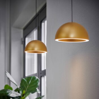 LOOM DESIGN Závesná LED lampa Curve hliníková farba zlatá Ø 14cm