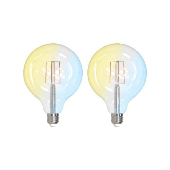 LUUMR Inteligentné LED žiarovky sada 2 E27 G125 7W číre Tuya