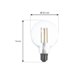 LUUMR Smart LED žiarovka E27 G95 7W číra ZigBee Hue Tuya