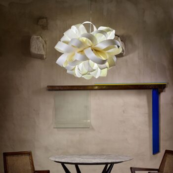 LZF Agatha Ball závesná lampa, 84x80 cm, slonovina