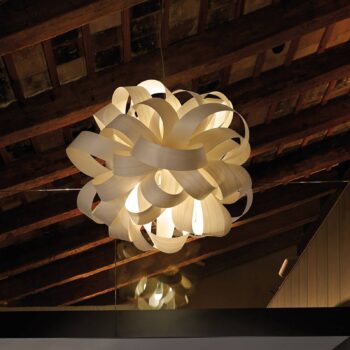 LZF Agatha Ball závesná lampa, 84x80 cm, slonovina