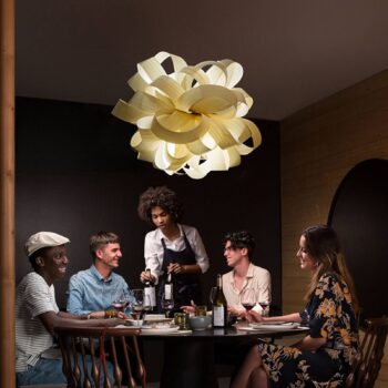 LZF Agatha Ball závesná lampa, 84x80 cm, slonovina