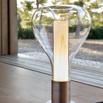 LZF Eris stolná LED lampa sklo hliník/slonovina