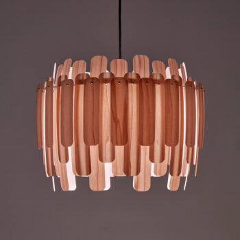 LZF Maruja drevená závesná lampa, ružová