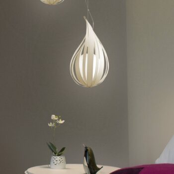 LZF Raindrop medium závesná lampa, slonovina