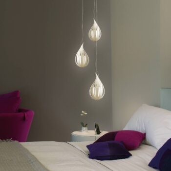LZF Raindrop medium závesná lampa, slonovina