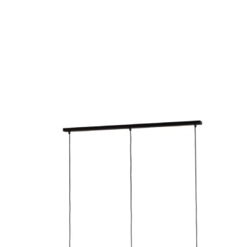 Lampa do jedálne Coco, dĺžka 115 cm, čierna/dymovo sivá, 3 svetlá.