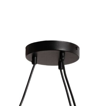 Lampa do obývačky Libra, dymovo sivá/čierna, Ø 70 cm, 5 svetiel.
