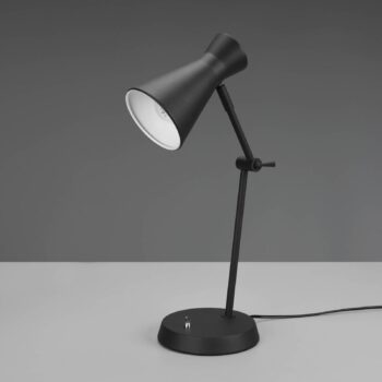 Lampa na písací stôl Enzo, 1-plameňová, čierna