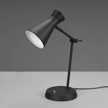 Lampa na písací stôl Enzo, 1-plameňová, čierna