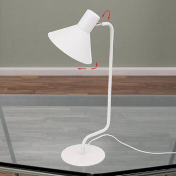 Lampa na písací stôl Viktória nastaviteľná biela