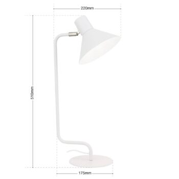 Lampa na písací stôl Viktória nastaviteľná biela