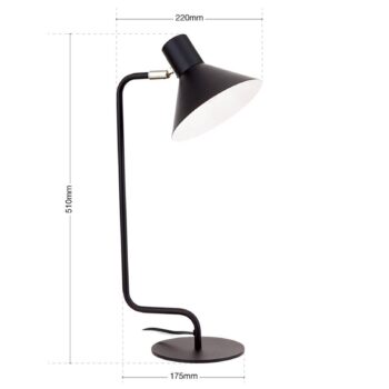Lampa na písací stôl Viktória nastaviteľná čierna